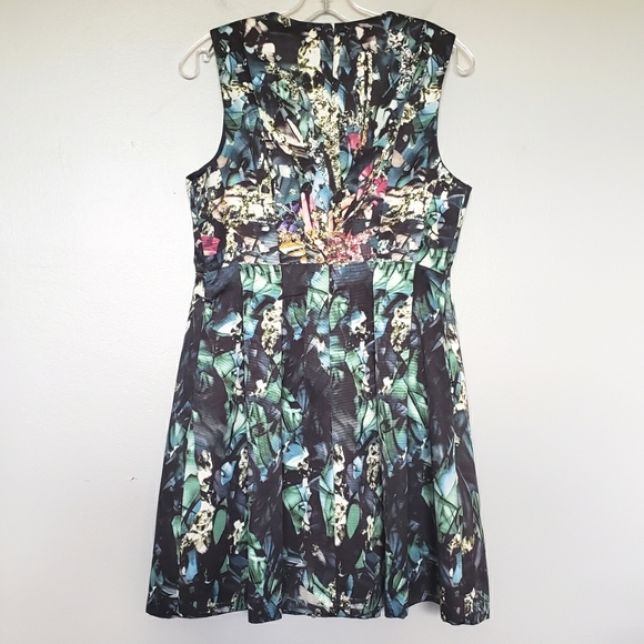 McGinn zip front fit & flare abstract print dress - Picture 5 of 11